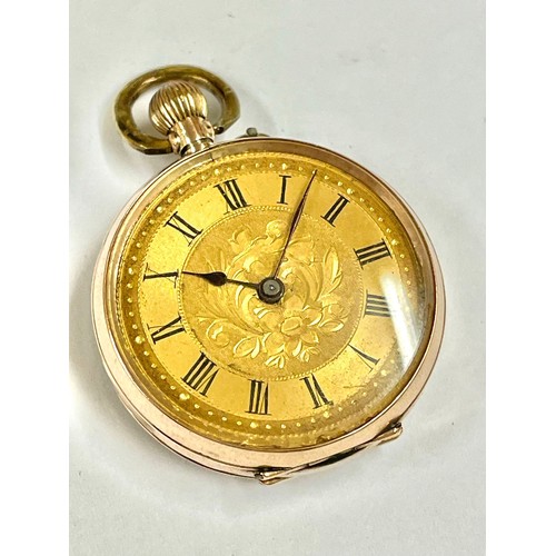 169 - 9ct gold ladies pocket watch , as found