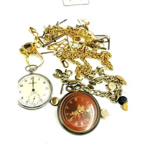 941 - Vintage pocket watch and assorted items , some gold