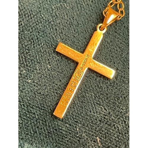 183 - 9ct gold crucifix pendant & chain