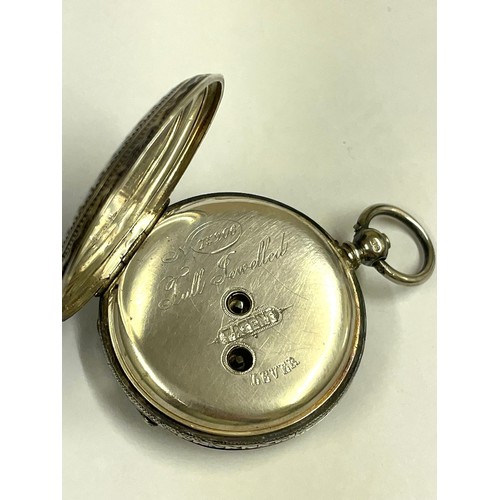 232 - Antique ladies silver full hunter pocket watch . As found .