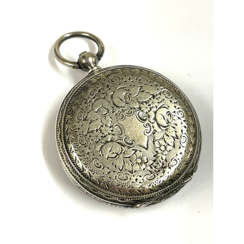 232 - Antique ladies silver full hunter pocket watch . As found .