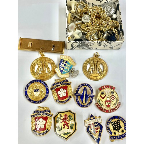 948 - Selection of enamel badges etc .