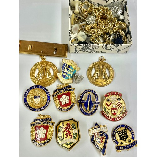 948 - Selection of enamel badges etc .