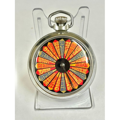 282 - Vintage spinning carnival wheel gaming pocket watch , working