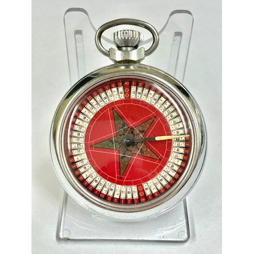 673 - Vintage spinning carnival wheel gaming pocket watch , working