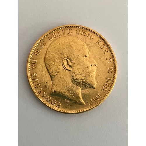 56 - 1902 GOLD SOVEREIGN MELBOURNE MINT. Rare sought after key date. Extremely low mintage. Condition EF.