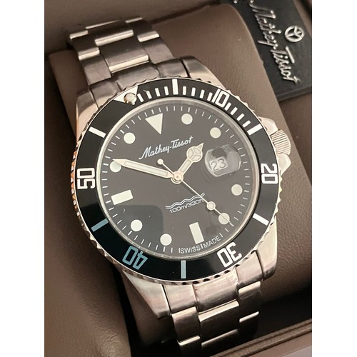 574 - Gentleman’s MATHEY TISSOT DIVERS WRISTWATCH. Swiss made and water resistant to 100 meters. Finished ... 