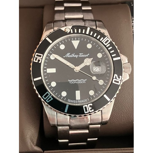 574 - Gentleman’s MATHEY TISSOT DIVERS WRISTWATCH. Swiss made and water resistant to 100 meters. Finished ... 