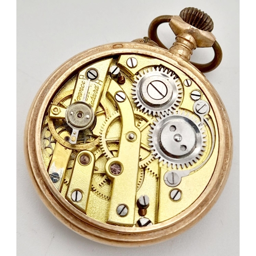 628 - An Antique Miniature Pocket Watch with Intricate Seed Pearl Enamel and Gilded decoration. 26mm diame... 