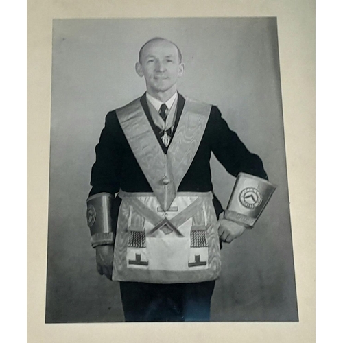 648 - A Vintage Masonic Apron and Regalia in Vintage Leather Case Relating to a Kent Lodge. Bro. A. Blenka... 