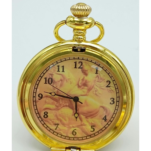 665 - Selection of 4 x modern pocket watches. To include BRUT with Date Window. Working order require batt... 