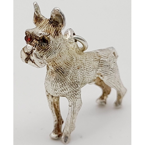 923 - A STERLING SILVER BOXER DOG CHARM. 6.7G IN WEIGHT. 2.5CM IN LENGTH. Ref: 8778.