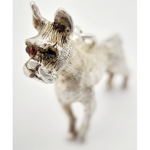 923 - A STERLING SILVER BOXER DOG CHARM. 6.7G IN WEIGHT. 2.5CM IN LENGTH. Ref: 8778.