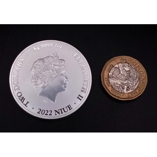 946 - A Fine Silver (.9999) 1 Ounce (31.43 Grams) 2022 Queen Elizabeth Mint condition ‘Bitcoin’.