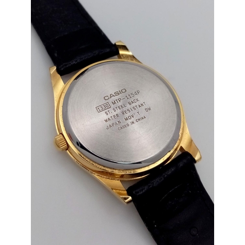 A Vintage Men s Collectible Casio Gold Tone Quartz Watch Model 1330 MTP 1154P. 35mm Including Crown