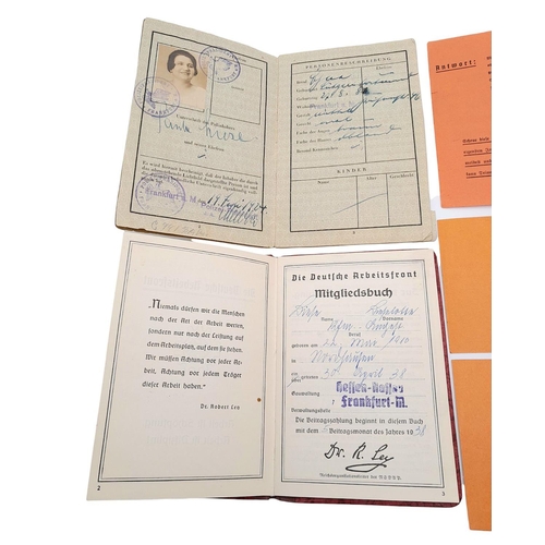 578 - A Collection of Original Pre & WW2 German Passes and Ephemera Comprising; 1) A Deutsches Reich Pass ... 