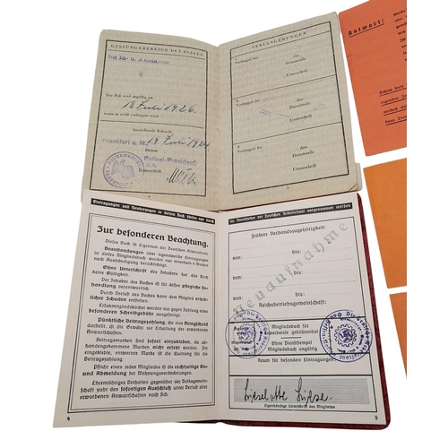 578 - A Collection of Original Pre & WW2 German Passes and Ephemera Comprising; 1) A Deutsches Reich Pass ... 