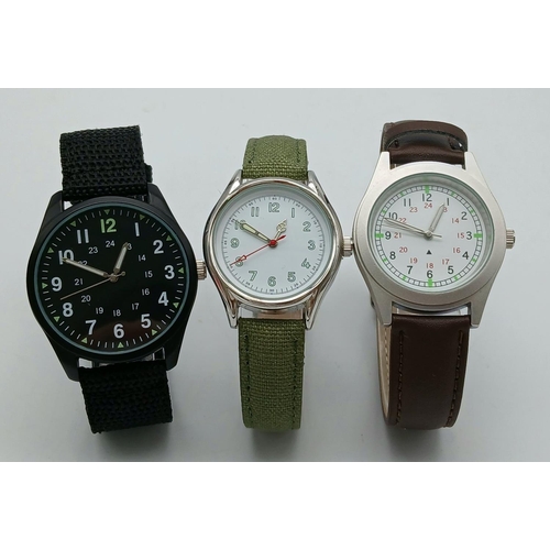 676 - Three Unworn and Boxed Military Homage Watches Comprising; 1) A 1940’s
Design British Paratroopers W... 