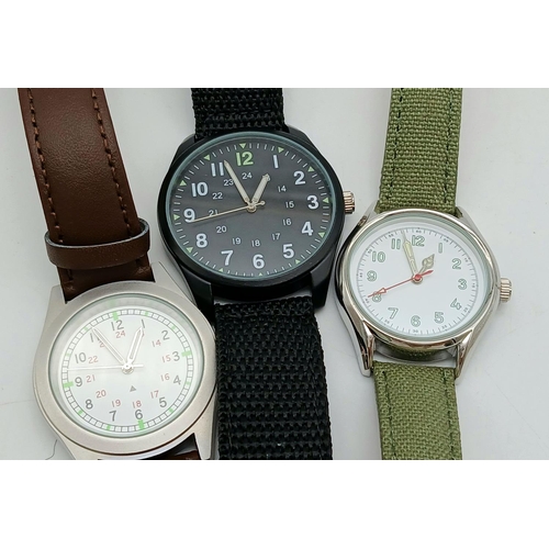 676 - Three Unworn and Boxed Military Homage Watches Comprising; 1) A 1940’s
Design British Paratroopers W... 