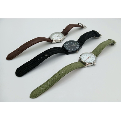 676 - Three Unworn and Boxed Military Homage Watches Comprising; 1) A 1940’s
Design British Paratroopers W... 