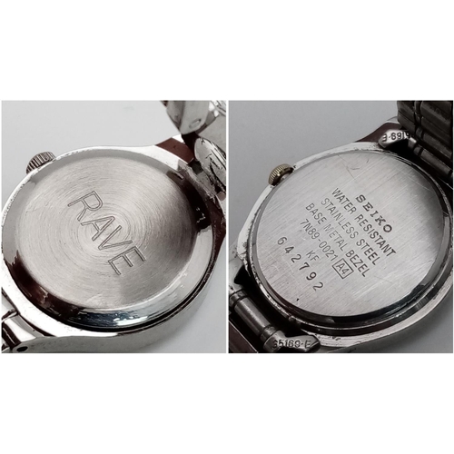 939 - A Parcel of Two Ladies Wristwatches Comprising; 1) A Seiko Quartz Bi- Metal, Two Tone, Date Watch Mo... 