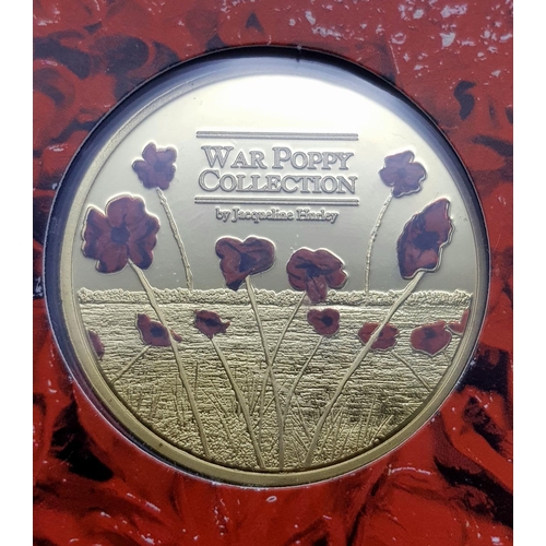 953 - A Set of Four War Poppy Collection Coins by Jacquiline Hurley in Support of Combat Stress, Mint Cond... 