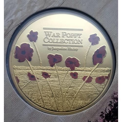 953 - A Set of Four War Poppy Collection Coins by Jacquiline Hurley in Support of Combat Stress, Mint Cond... 