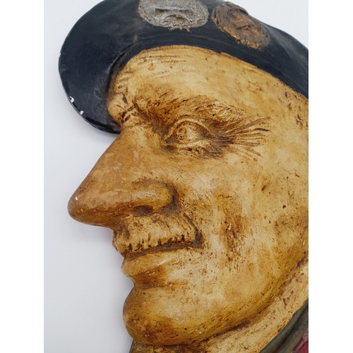 986 - A Vintage Hand-Crafted Wall Plaque Made Mid Last Century, possibly war period, of General Montgomery... 