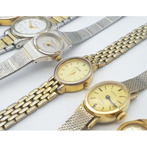 863 - Seven Different Style Quartz Ladies Watches - All in need of a battery so as found.