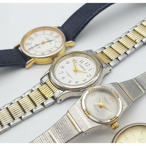 863 - Seven Different Style Quartz Ladies Watches - All in need of a battery so as found.