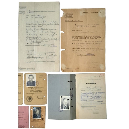 543 - A Parcel of Very Interesting WW1 & WW2 Original German Documents Comprising; A 1943 Pass, 1944 Pass,... 