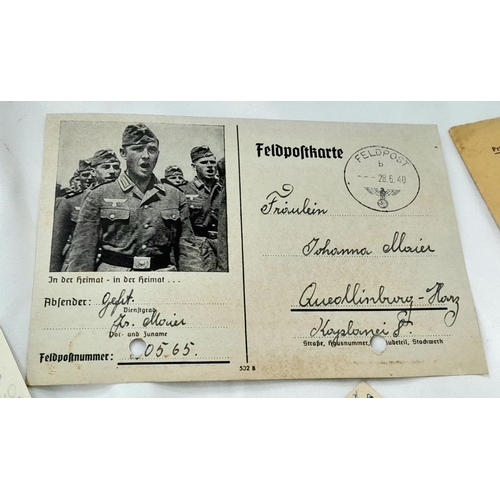 585 - A Fascinating Collection of 35 Original WW2 German Prisoner of War Letters & Postcards. From a WW1/2... 