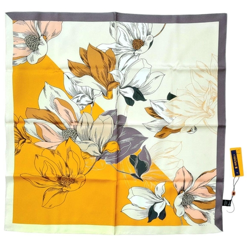 631 - A Wensli Chinese Silk Scarf. Floral Pattern. 63cm x 63cm. As new with tags and original packaging. R... 