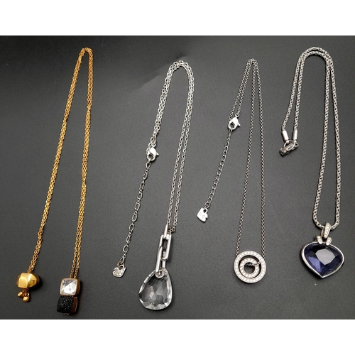 995 - A Collection of 4 Swarovski Necklaces. Various styles and lengths - see photos for details. 48.2g to... 