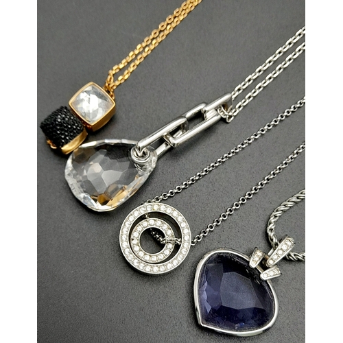 995 - A Collection of 4 Swarovski Necklaces. Various styles and lengths - see photos for details. 48.2g to... 