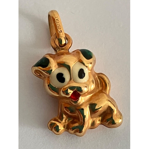 982 - Lovely 9 carat GOLD PUPPY CHARM/PENDANT. 2 cm drop. 1.0 grams.