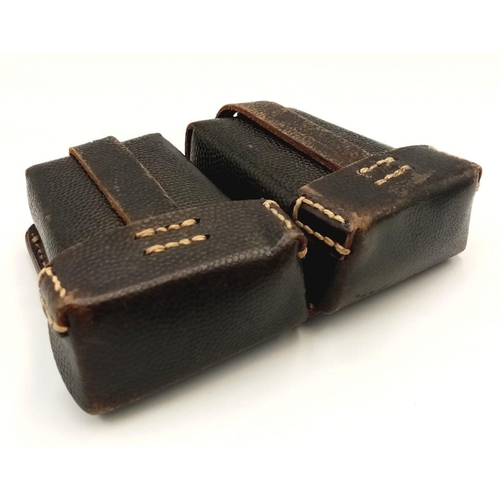 1028 - A WW2 German Double Magazine Leather Cartridge Belt in Very Good Condition. From the Deceased Estate... 