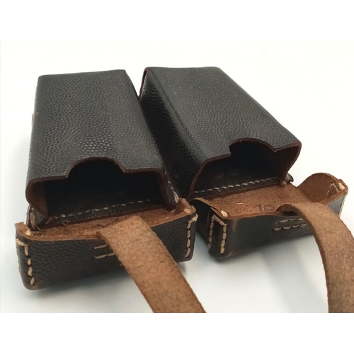 1028 - A WW2 German Double Magazine Leather Cartridge Belt in Very Good Condition. From the Deceased Estate... 