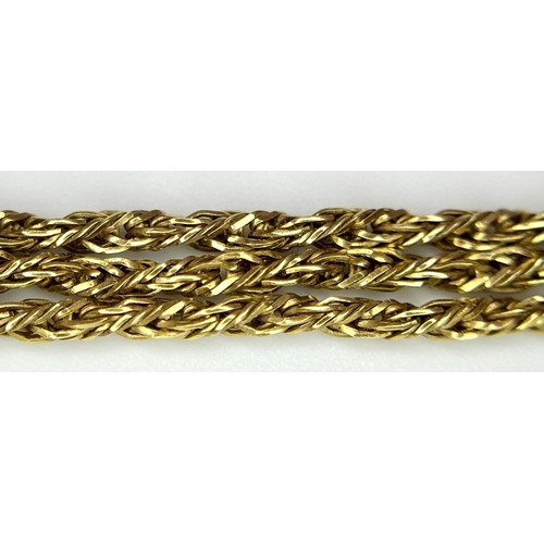 849 - A 9 K yellow gold rope chain bracelet.  Length: 18 cm, weight: 1.1 g