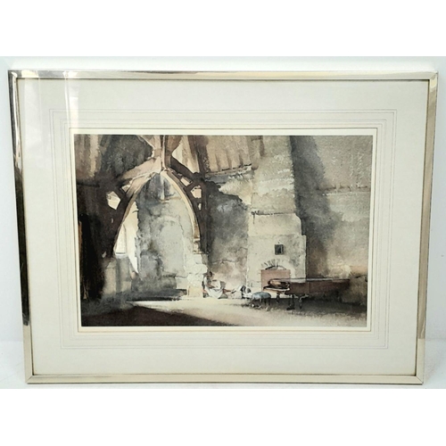 969 - A Russell Flint Print - Interior at Chichester. in Frame - 77cm x 59cm. Comes with a Sir William Rus... 