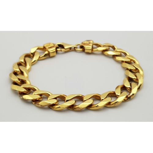 639 - A stylish gold-toned Veronese Solid Silver 925 Curb Chain Bracelet, 33.3 grams, 19.5cm. Signs of wea... 