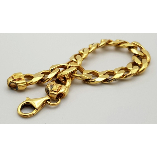 639 - A stylish gold-toned Veronese Solid Silver 925 Curb Chain Bracelet, 33.3 grams, 19.5cm. Signs of wea... 