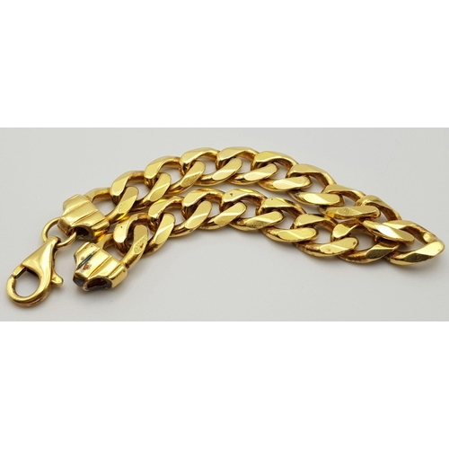 639 - A stylish gold-toned Veronese Solid Silver 925 Curb Chain Bracelet, 33.3 grams, 19.5cm. Signs of wea... 