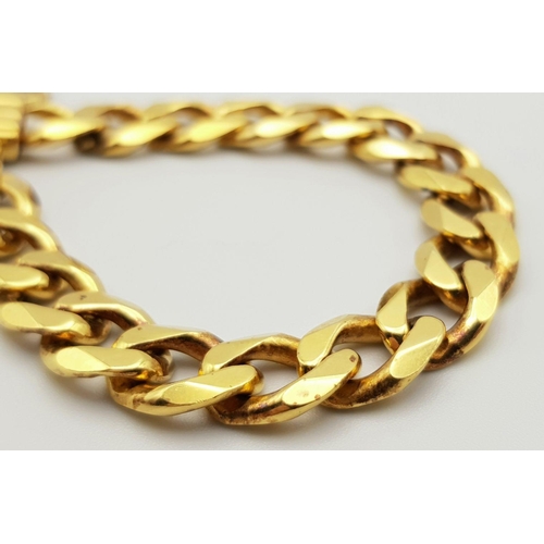 639 - A stylish gold-toned Veronese Solid Silver 925 Curb Chain Bracelet, 33.3 grams, 19.5cm. Signs of wea... 