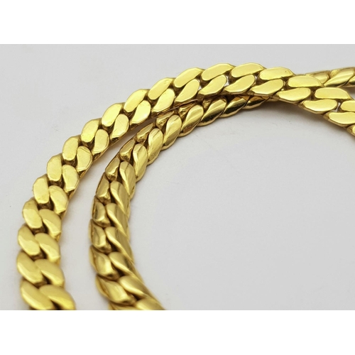 1167 - A 22K GOLD SERPENTINE LINK NECK CHAIN - AS NEW CONDITION.  34.7g weight.  48cm length.