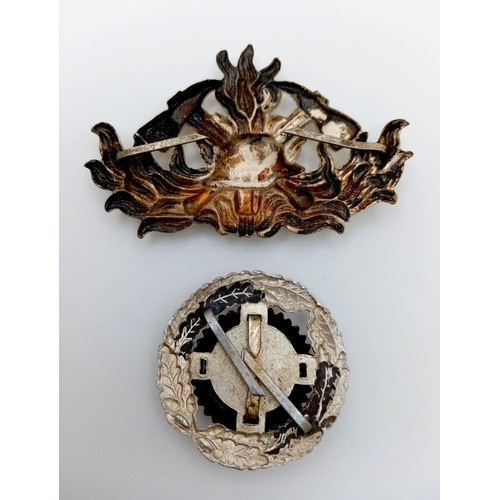 719 - Two Original WW2 German Military Badges. From the Deceased Estate of a WW1/2 Military Collector.