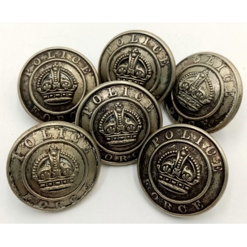 1063 - A Set of Six Vintage Police Force Tunic Buttons made by Birmingham Buttons Limited in a Very Collect... 