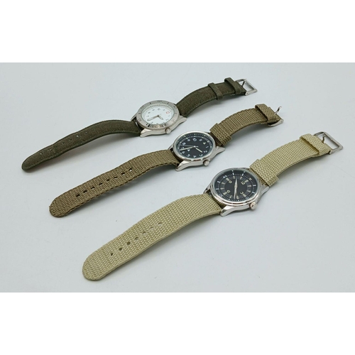 1098 - Three Unworn Ex Display Military, Design Watches, Comprising; 1) A 1940’s Design British RAF Navigat... 