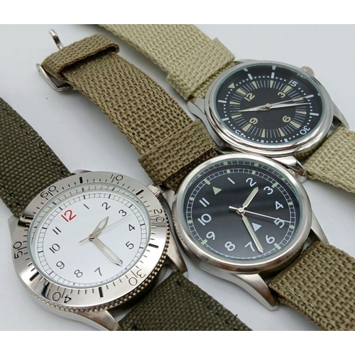 1098 - Three Unworn Ex Display Military, Design Watches, Comprising; 1) A 1940’s Design British RAF Navigat... 