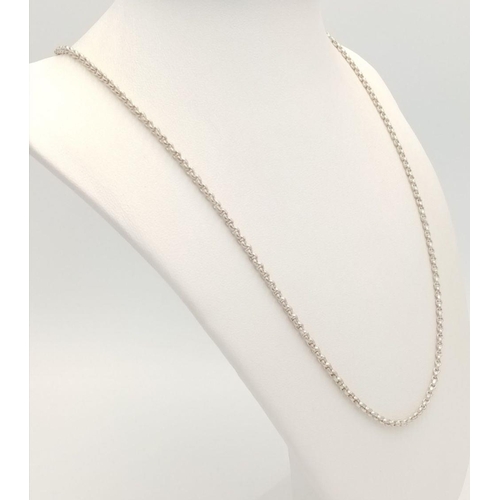 1176 - A 925 Silver Belcher Chain Necklace. 56cm. 15g